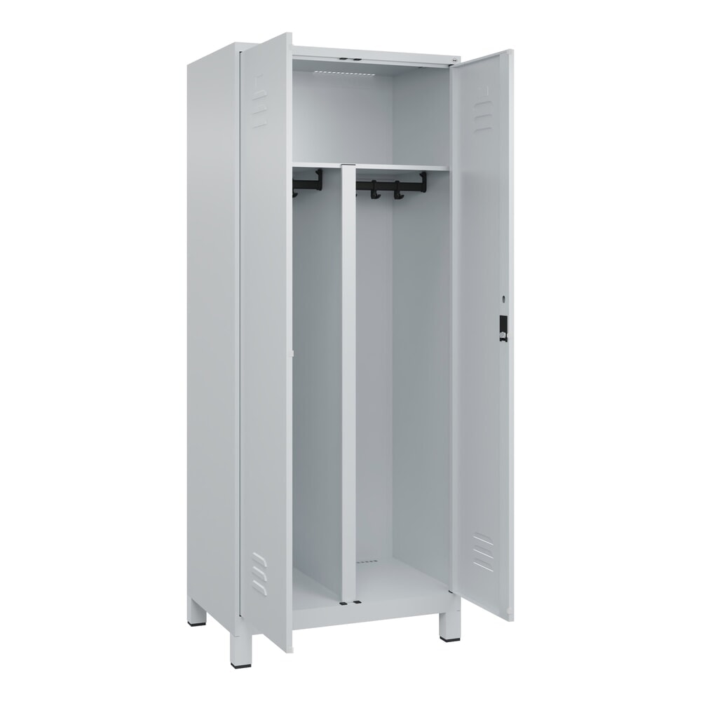 C+P PSA Doppel-Spind Classic PLUS, Füsse, 2 Abteile, HxBxT 1.950 x 800 x 500 mm, lichtgrau, lichtgrau, Zylinderschloss Produktabbildung Nr. 1: C+P PSA Doppel-Spind Classic PLUS, Füsse, 2 Abteile, HxBxT 1.950 x 800 x 500 mm, lichtgrau, lichtgrau, Zylinderschloss