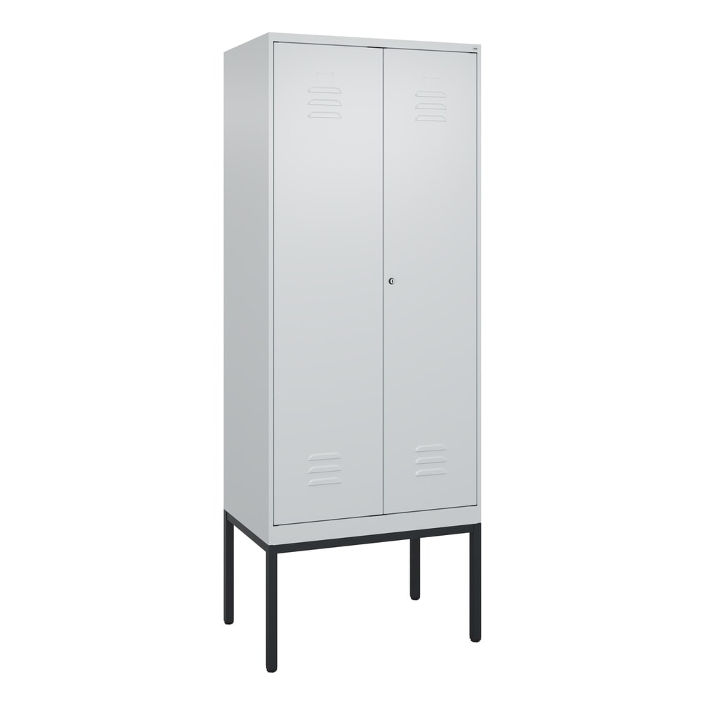 N° de l'image du produit 9 : C+P PSA Doppel-Spind Classic PLUS, Gestell, 2 Abteile, HxBxT 2.120 x 800 x 500 mm, lichtgrau, lichtgrau, Zylinderschloss