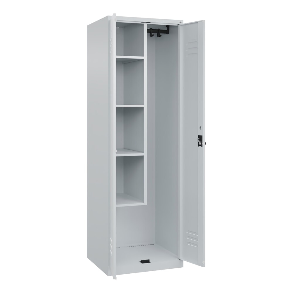 Illustration du produit: C+P Putzmittel-Spind Classic PLUS, 2 Abteile, HxBxT 1.850 x 600 x 500 mm, lichtgrau, lichtgrau, für Vorhängeschloss