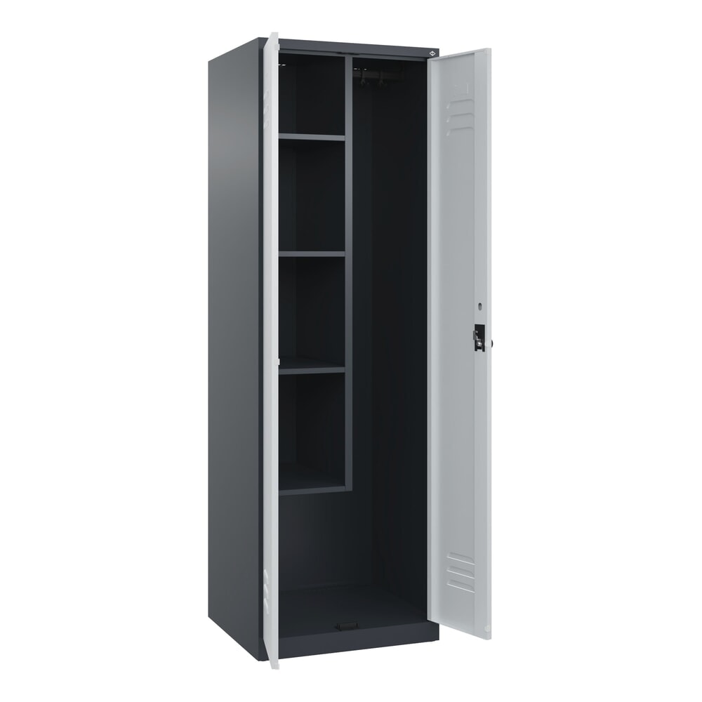 Illustration du produit: C+P Putzmittel-Spind Classic PLUS, 2 Abteile, HxBxT 1.850 x 600 x 500 mm, anthrazitgrau, lichtgrau, für Vorhängeschloss