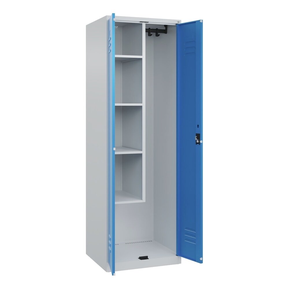 Illustration du produit: C+P Putzmittel-Spind Classic PLUS, 2 Abteile, HxBxT 1.850 x 600 x 500 mm, lichtgrau, lichtblau, Zylinderschloss