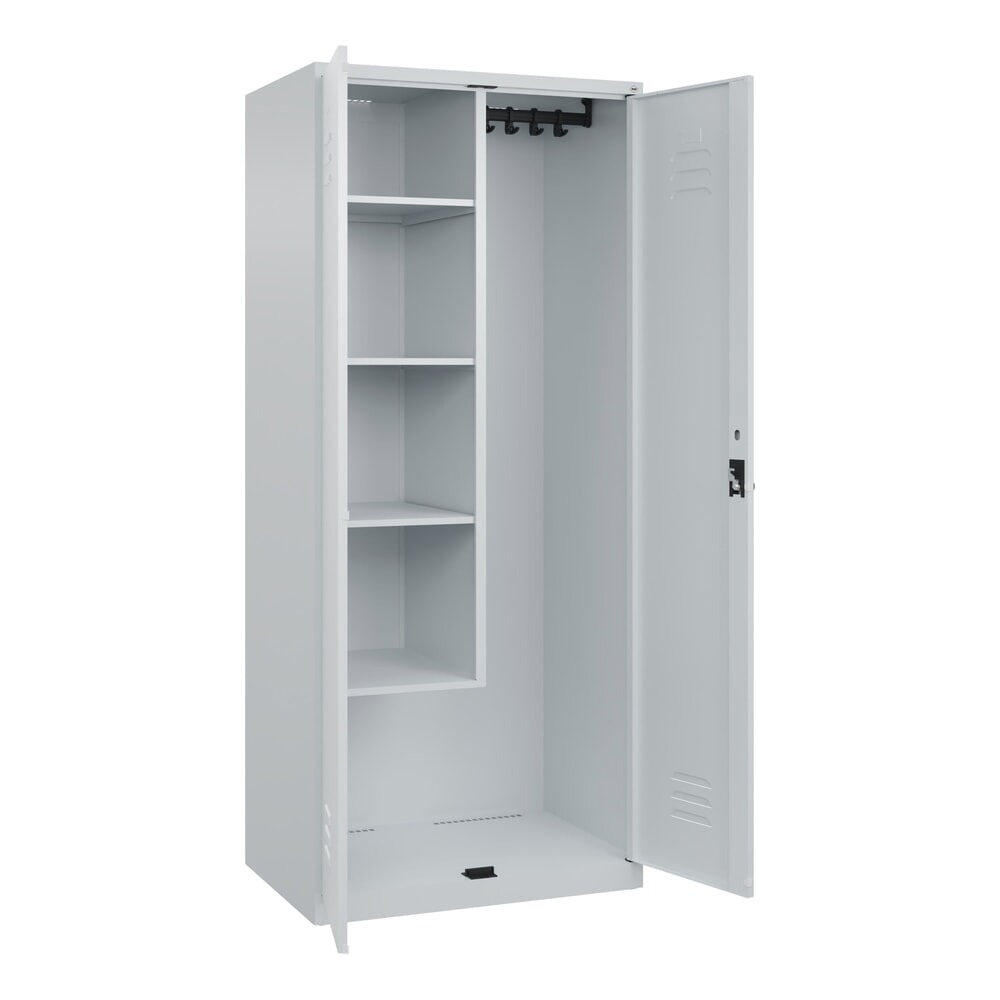 C+P Putzmittel-Spind Classic PLUS, 2 Abteile, HxBxT 1.850 x 800 x 500 mm, lichtgrau, lichtgrau, für Vorhängeschloss Illustration du produit: C+P Putzmittel-Spind Classic PLUS, 2 Abteile, HxBxT 1.850 x 800 x 500 mm, lichtgrau, lichtgrau, für Vorhängeschloss