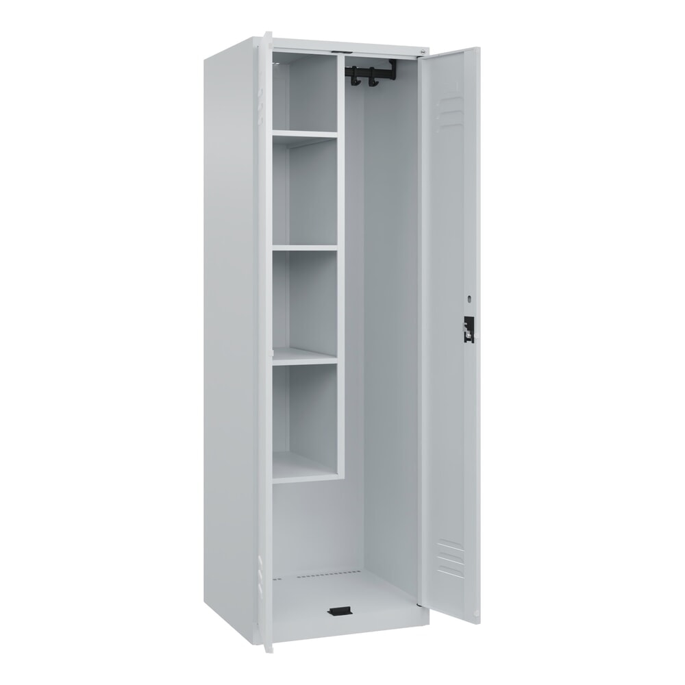 Illustration du produit: C+P Putzmittel-Spind Classic PLUS, 2 Abteile, HxBxT 1.850 x 600 x 500 mm, lichtgrau, lichtgrau, Zylinderschloss