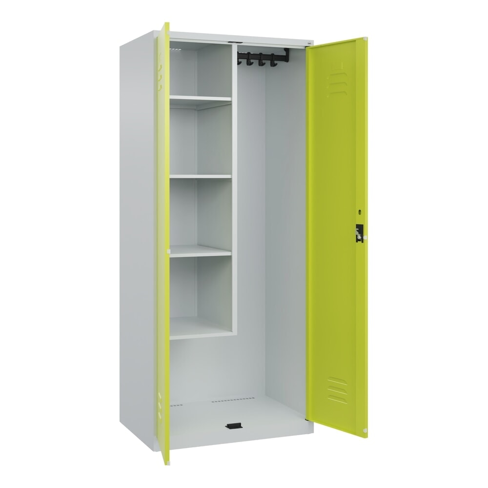 C+P Putzmittel-Spind Classic PLUS, 2 Abteile, HxBxT 1.850 x 800 x 500 mm, lichtgrau, clowngrün, Zylinderschloss Illustration du produit: C+P Putzmittel-Spind Classic PLUS, 2 Abteile, HxBxT 1.850 x 800 x 500 mm, lichtgrau, clowngrün, Zylinderschloss