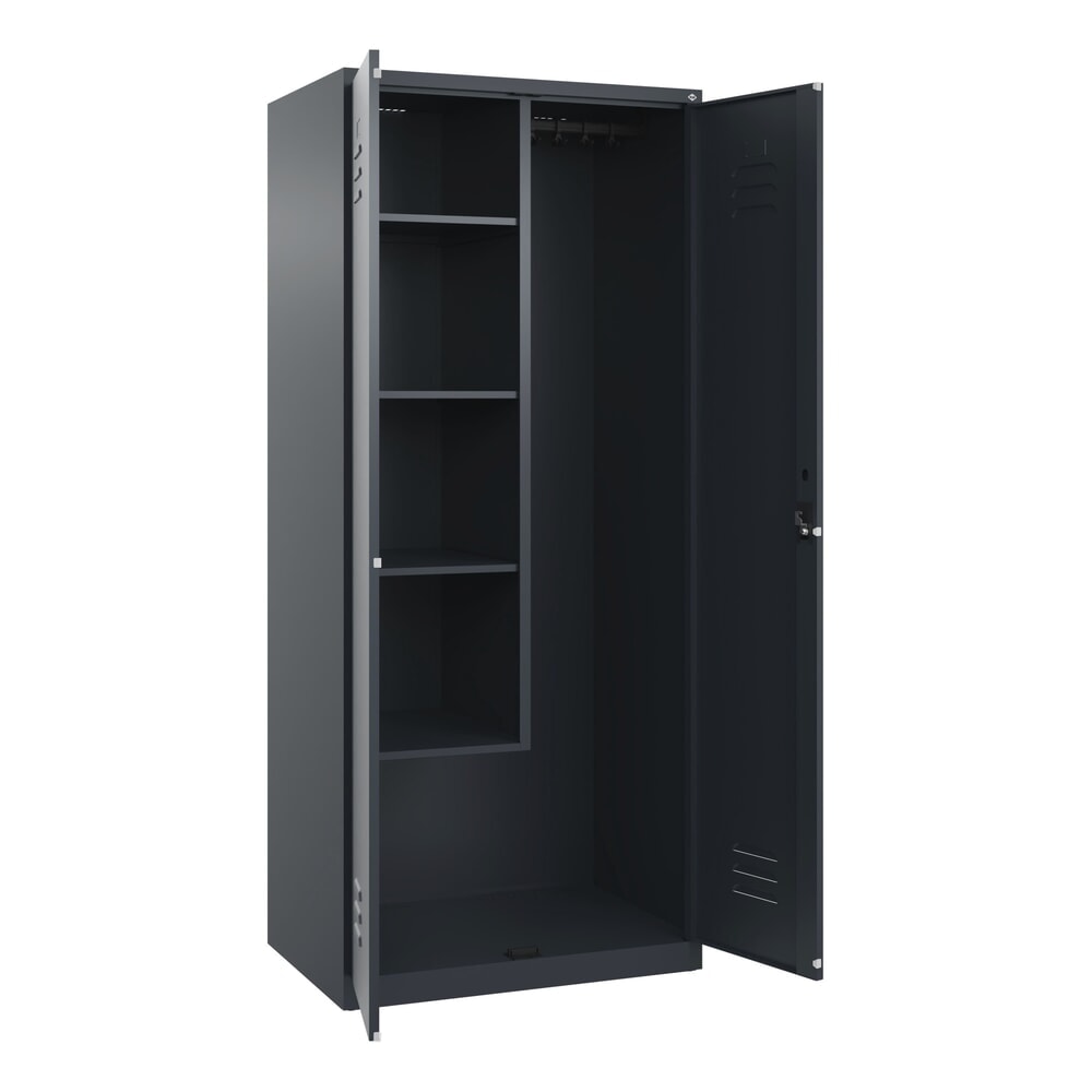 C+P Putzmittel-Spind Classic PLUS, 2 Abteile, HxBxT 1.850 x 800 x 500 mm, anthrazitgrau, anthrazitgrau, Zylinderschloss Illustration du produit: C+P Putzmittel-Spind Classic PLUS, 2 Abteile, HxBxT 1.850 x 800 x 500 mm, anthrazitgrau, anthrazitgrau, Zylinderschloss