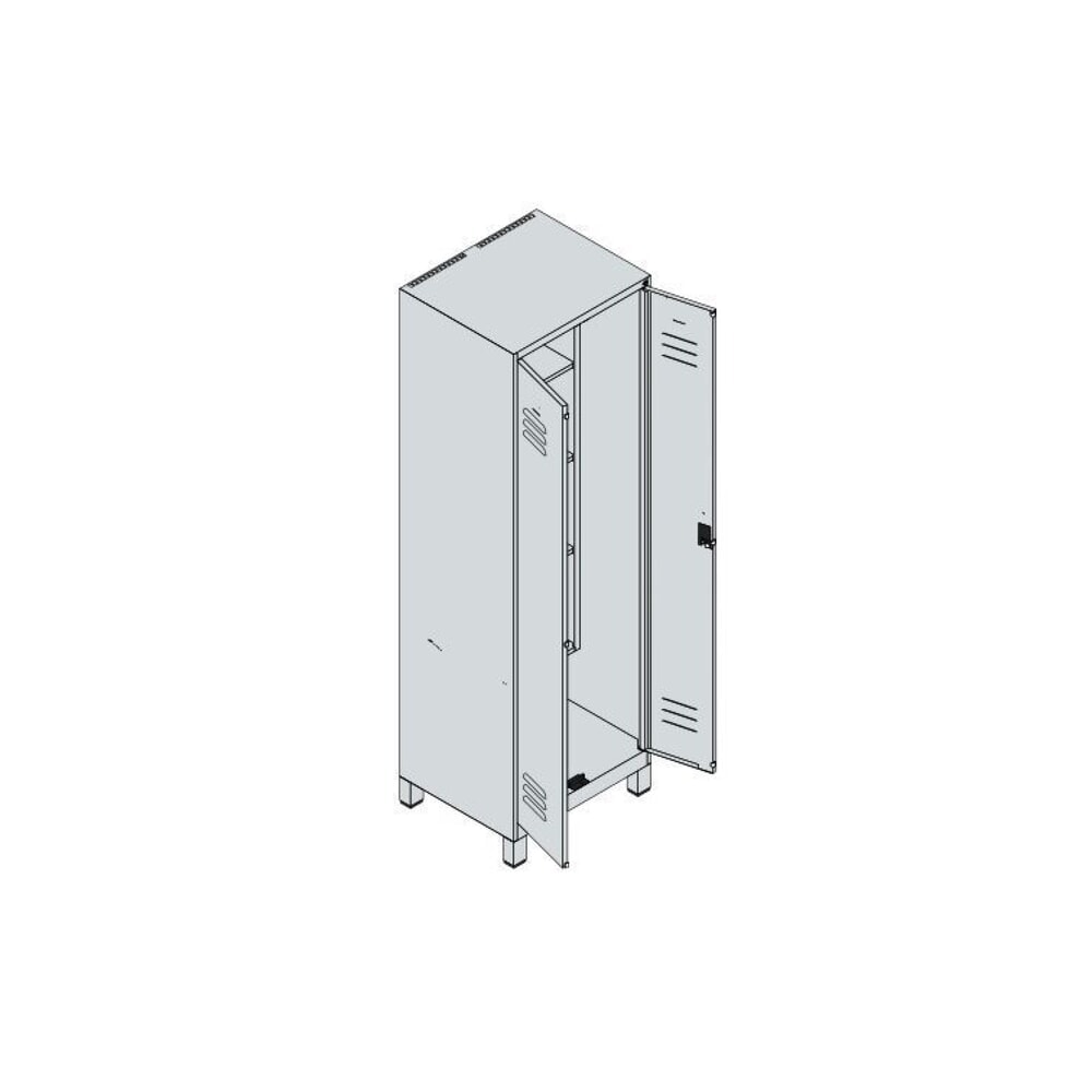 C+P Putzmittel-Spind Classic PLUS, Füße, 2 Abteile, HxBxT 1.950 x 600 x 500 mm, anthrazitgrau, lichtgrau, Zylinderschloss N° de l'image du produit 8 : C+P Putzmittel-Spind Classic PLUS, Füße, 2 Abteile, HxBxT 1.950 x 600 x 500 mm, anthrazitgrau, lichtgrau, Zylinderschloss