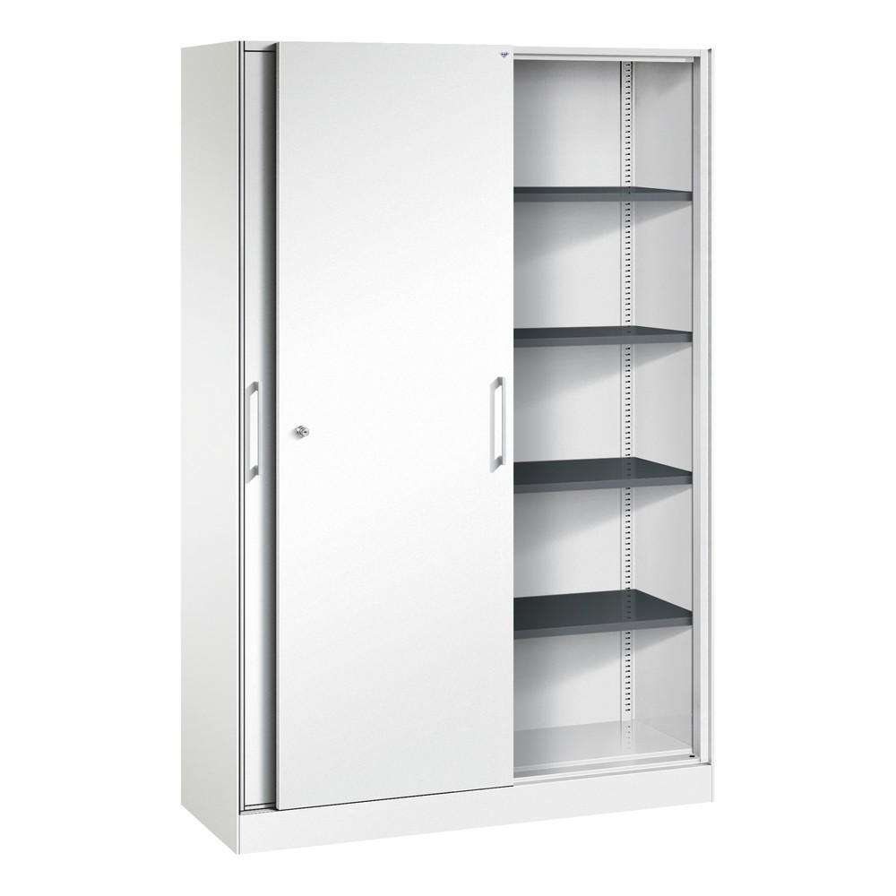 Produktabbildung Nr. 3: C+P Schiebetürenschrank Asisto, 5 OH, Breite 1.200 mm, verkehrsweiss, verkehrsweiss