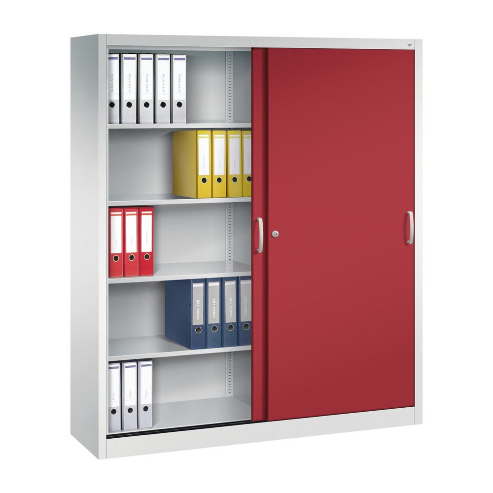 Produktabbildung Nr. 3: C+P Schiebetürenschrank, HxBxT 1.950 x 1.600 x 400 mm, lichtgrau, rubinrot