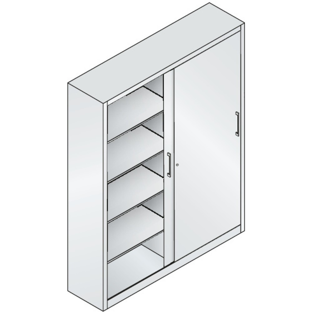 Produktabbildung Nr. 4: C+P Schiebetürenschrank, HxBxT 1.950 x 1.600 x 400 mm, lichtgrau, rubinrot