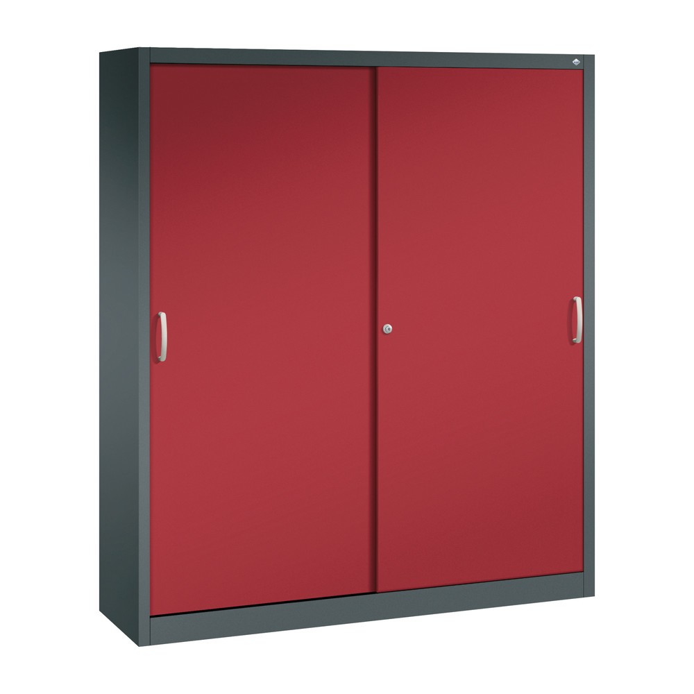 Produktabbildung Nr. 1: C+P Schiebetürenschrank, HxBxT 1.950 x 1.600 x 400 mm, anthrazitgrau, rubinrot