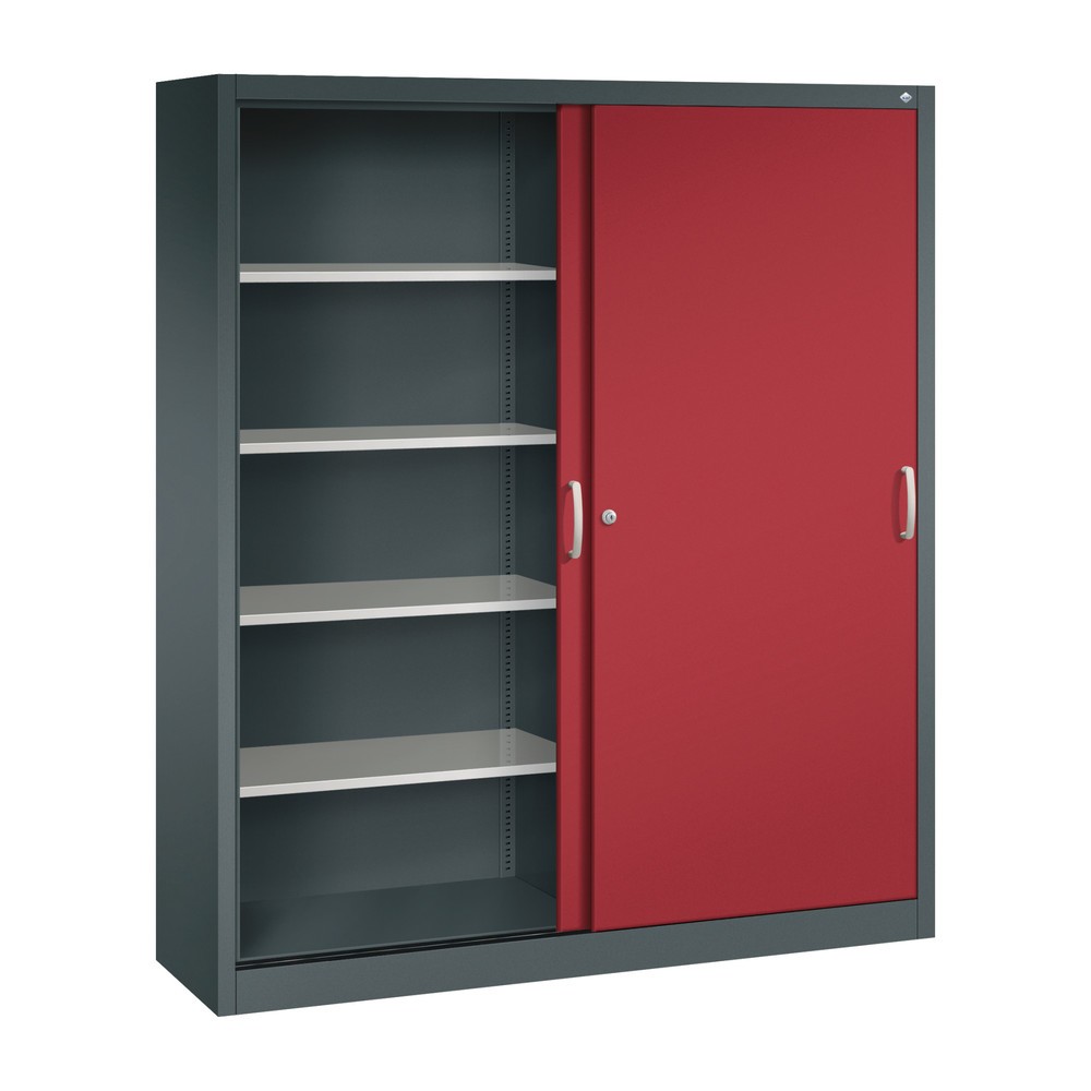 Produktabbildung Nr. 3: C+P Schiebetürenschrank, HxBxT 1.950 x 1.600 x 400 mm, anthrazitgrau, rubinrot
