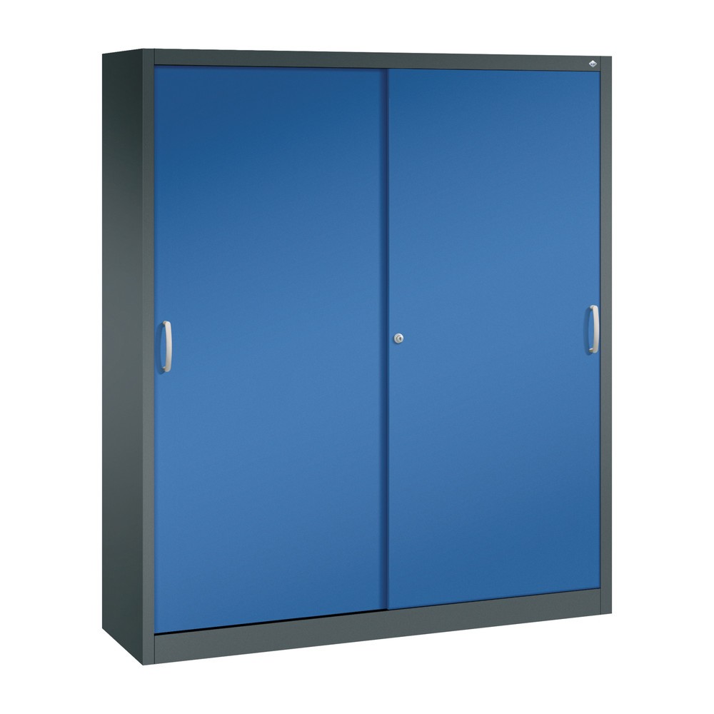 Produktabbildung Nr. 1: C+P Schiebetürenschrank, HxBxT 1.950 x 1.600 x 400 mm, anthrazitgrau, enzianblau
