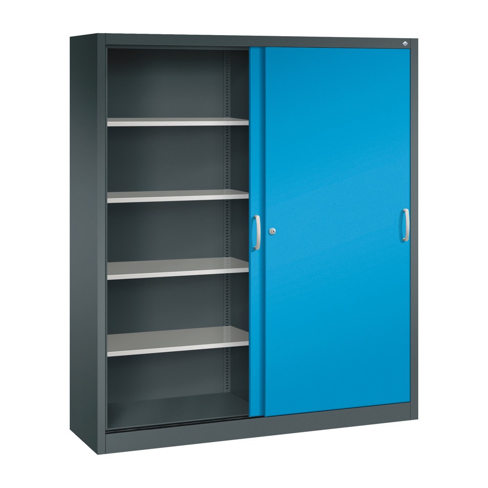 Produktabbildung Nr. 3: C+P Schiebetürenschrank, HxBxT 1.950 x 1.600 x 400 mm, anthrazitgrau, lichtblau