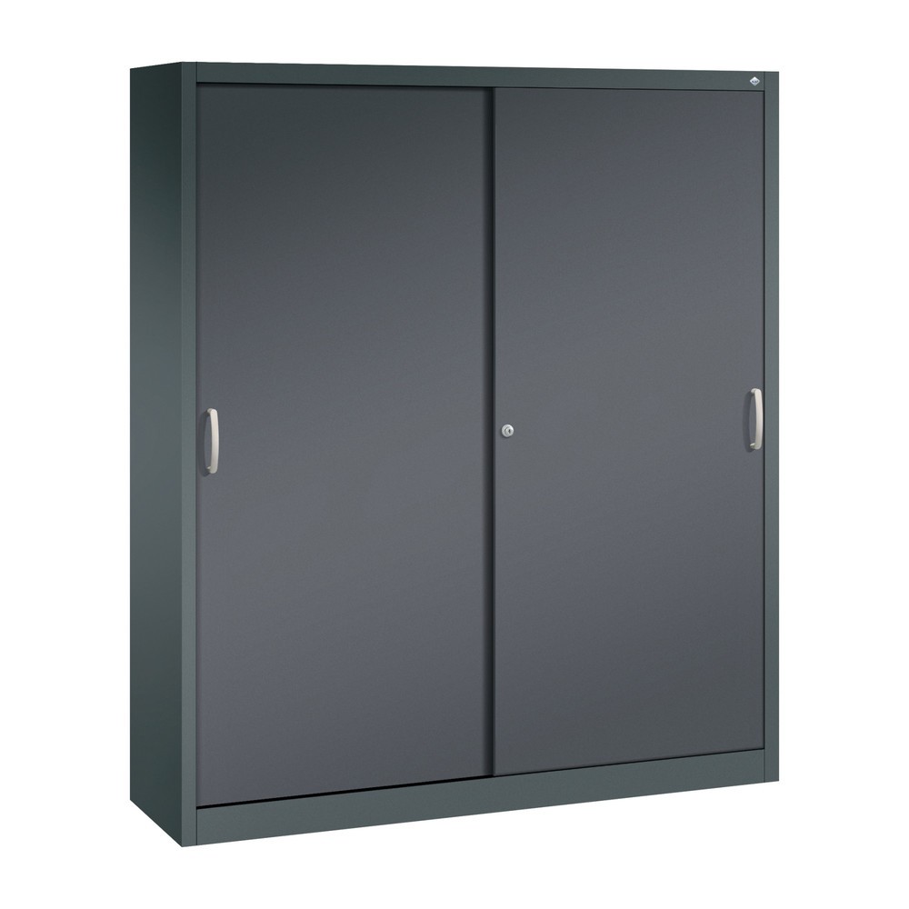 Produktabbildung Nr. 1: C+P Schiebetürenschrank, HxBxT 1.950 x 1.600 x 400 mm, anthrazitgrau, schwarzgrau