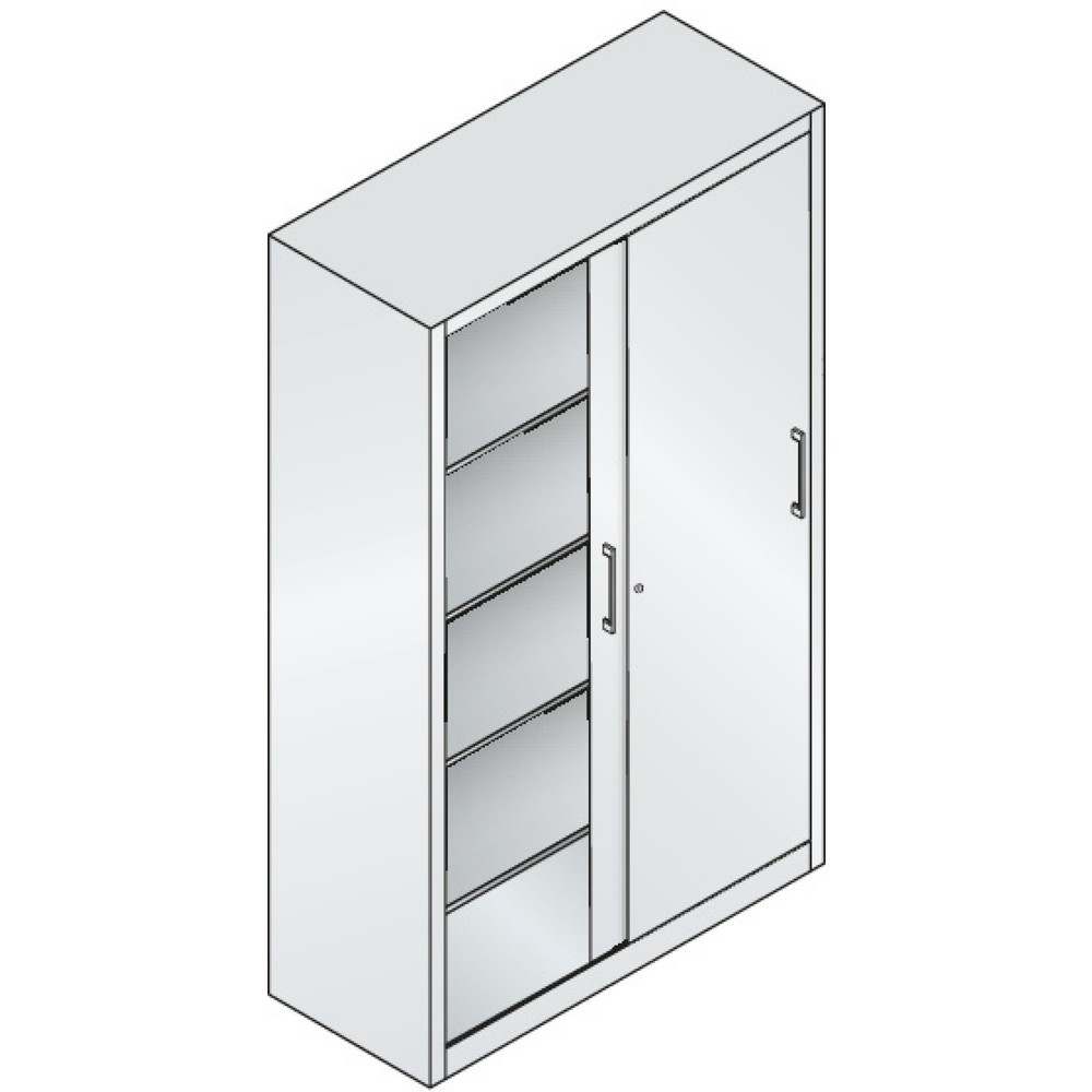 Produktabbildung Nr. 2: C+P Schiebetürenschrank, HxBxT 1.950 x 1.200 x 500 mm, lichtgrau, rubinrot