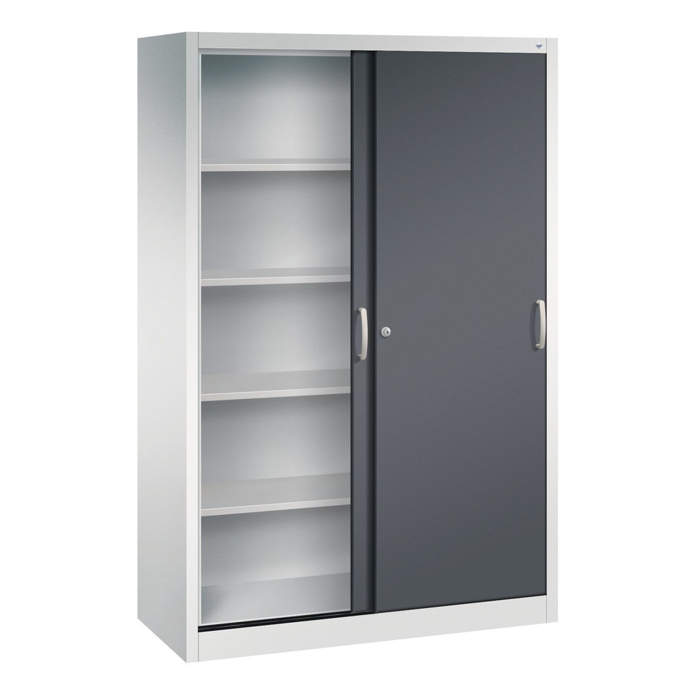 Produktabbildung Nr. 3: C+P Schiebetürenschrank, HxBxT 1.950 x 1.200 x 500 mm, lichtgrau, schwarzgrau