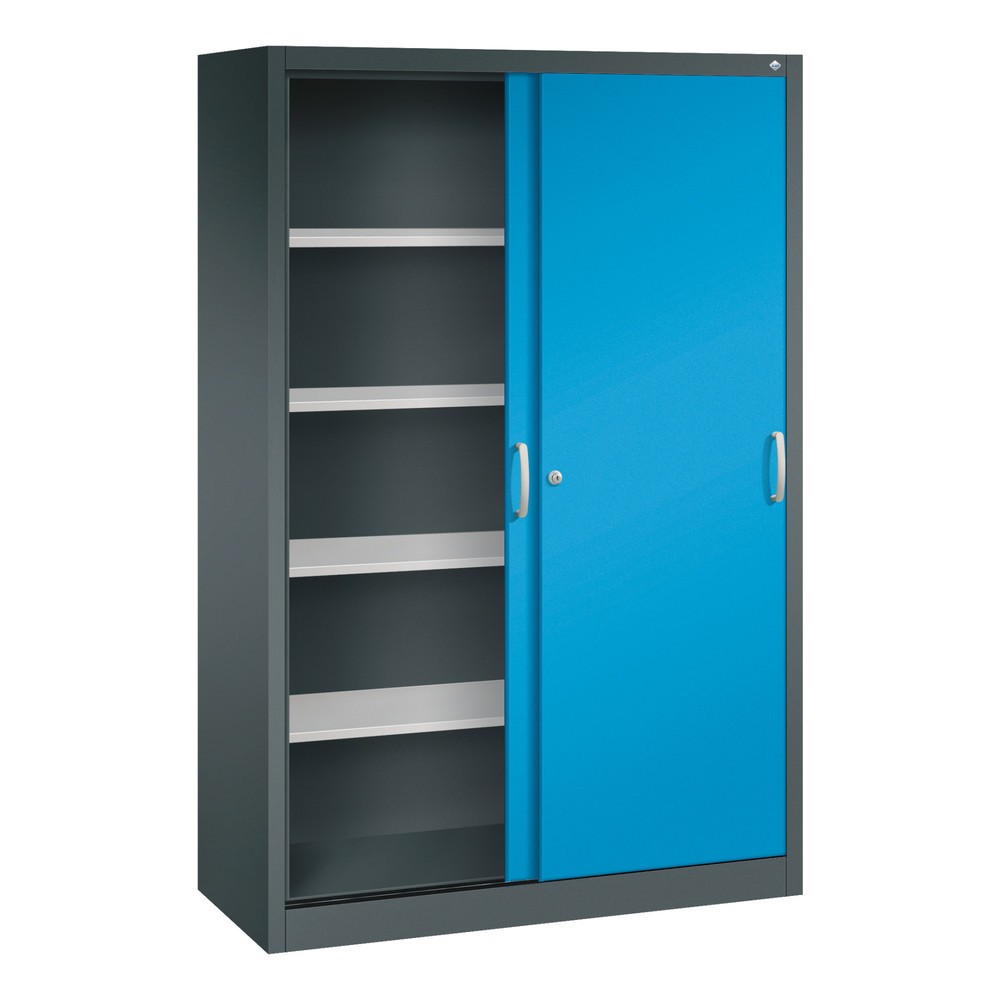 Produktabbildung Nr. 3: C+P Schiebetürenschrank, HxBxT 1.950 x 1.200 x 500 mm, anthrazitgrau, lichtblau