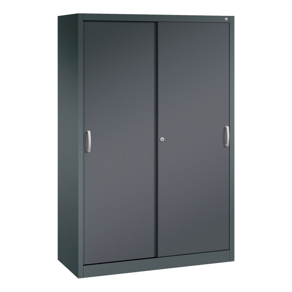 Produktabbildung: C+P Schiebetürenschrank, HxBxT 1.950 x 1.200 x 500 mm, anthrazitgrau, schwarzgrau