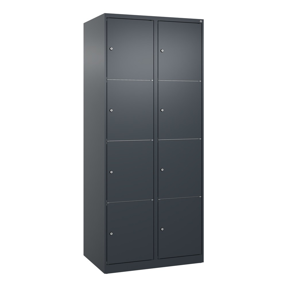 Produktabbildung: C+P Schliessfachschrank Classic PLUS, 2 Abteile, HxBxT 1.850 x 800 x 500 mm, anthrazitgrau, anthrazitgrau, 8 Fächer, Zylinderschloss