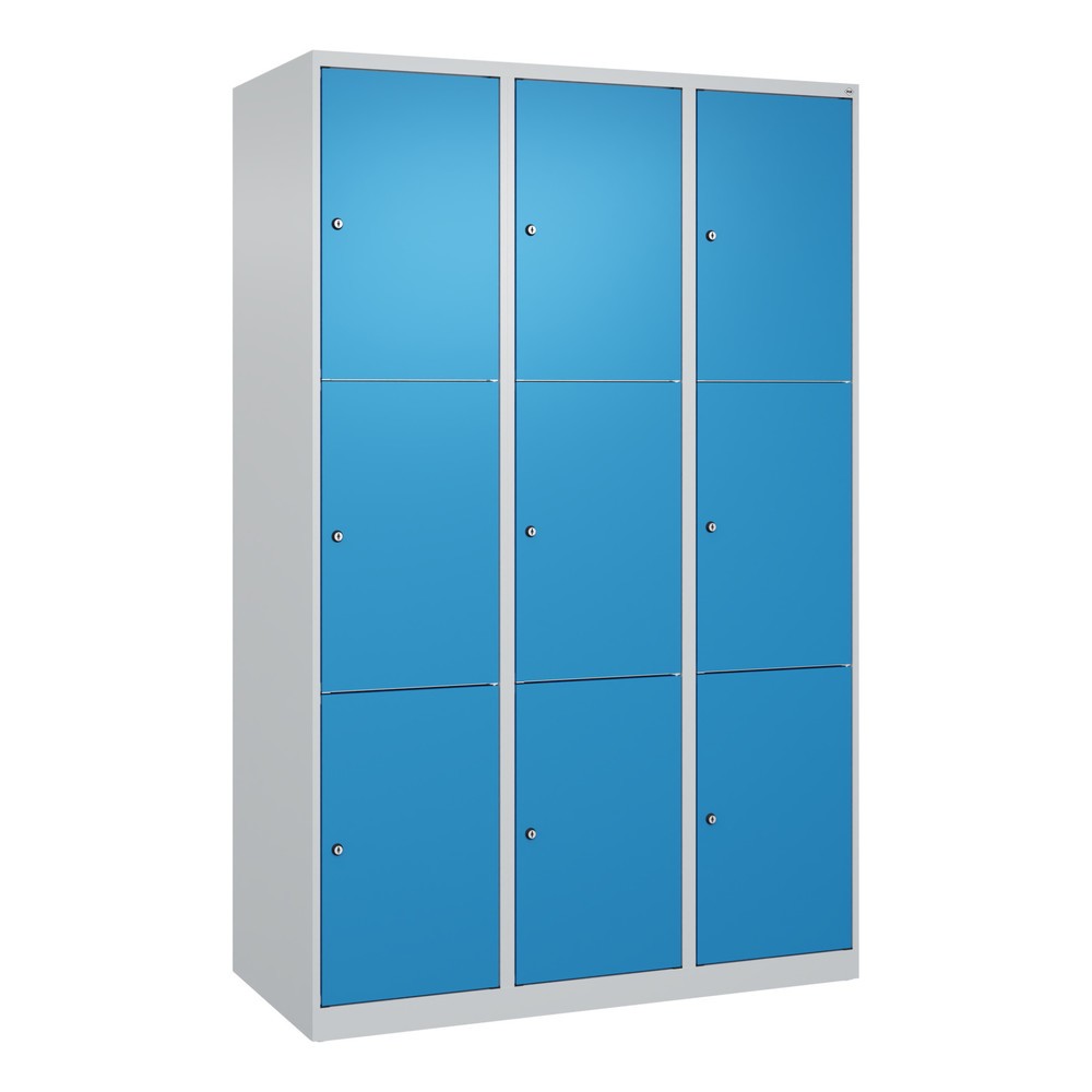 Produktabbildung: C+P Schliessfachschrank Classic PLUS, 3 Abteile, HxBxT 1.850 x 1.200 x 500 mm, lichtgrau, lichtgrau, 9 Fächer, Zylinderschloss