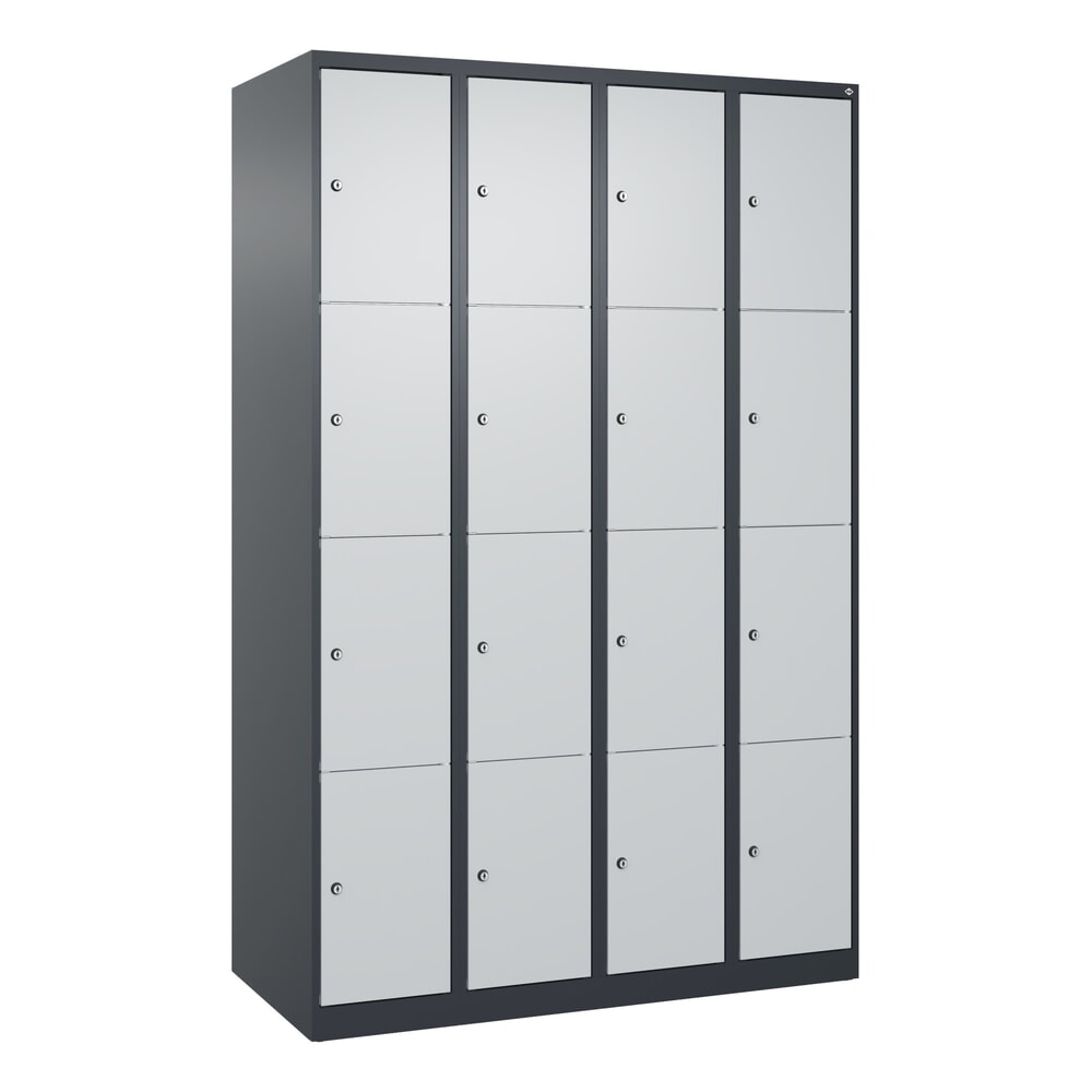 N° de l'image du produit 9 : C+P Schließfachschrank Classic PLUS, 4 Abteile, HxBxT 1.850 x 1.200 x 500 mm, anthrazitgrau, lichtgrau, 16 Fächer, Zylinderschloss