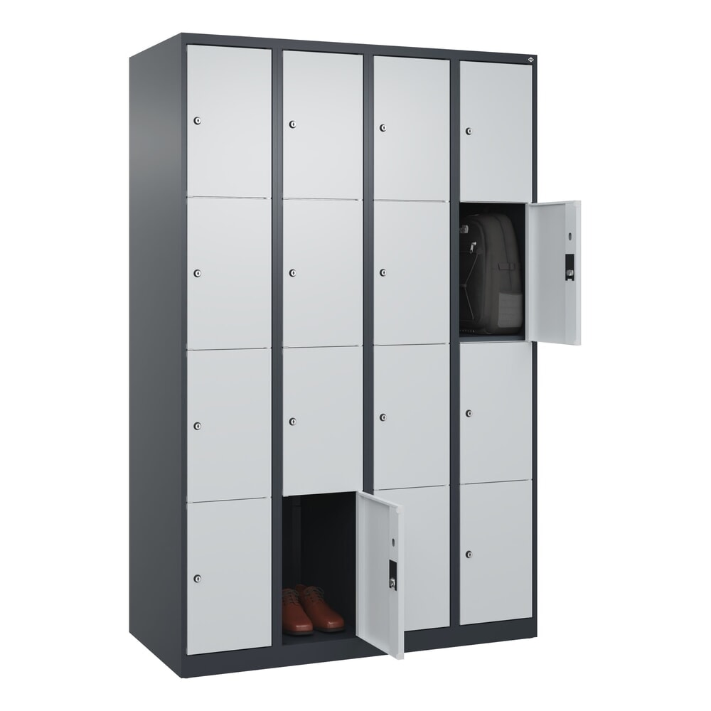 N° de l'image du produit 10 : C+P Schließfachschrank Classic PLUS, 4 Abteile, HxBxT 1.850 x 1.200 x 500 mm, anthrazitgrau, lichtgrau, 16 Fächer, Zylinderschloss