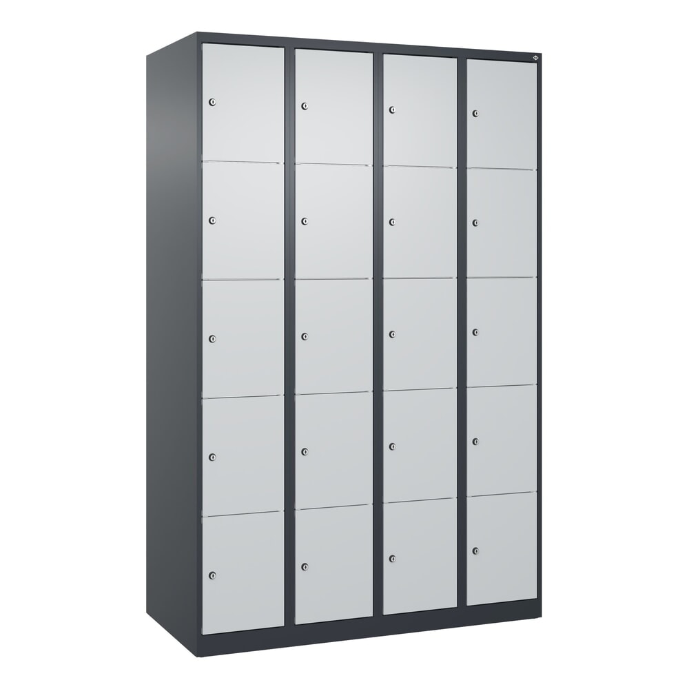 N° de l'image du produit 9 : C+P Schließfachschrank Classic PLUS, 4 Abteile, HxBxT 1.850 x 1.200 x 500 mm, anthrazitgrau, lichtgrau, 20 Fächer, Zylinderschloss