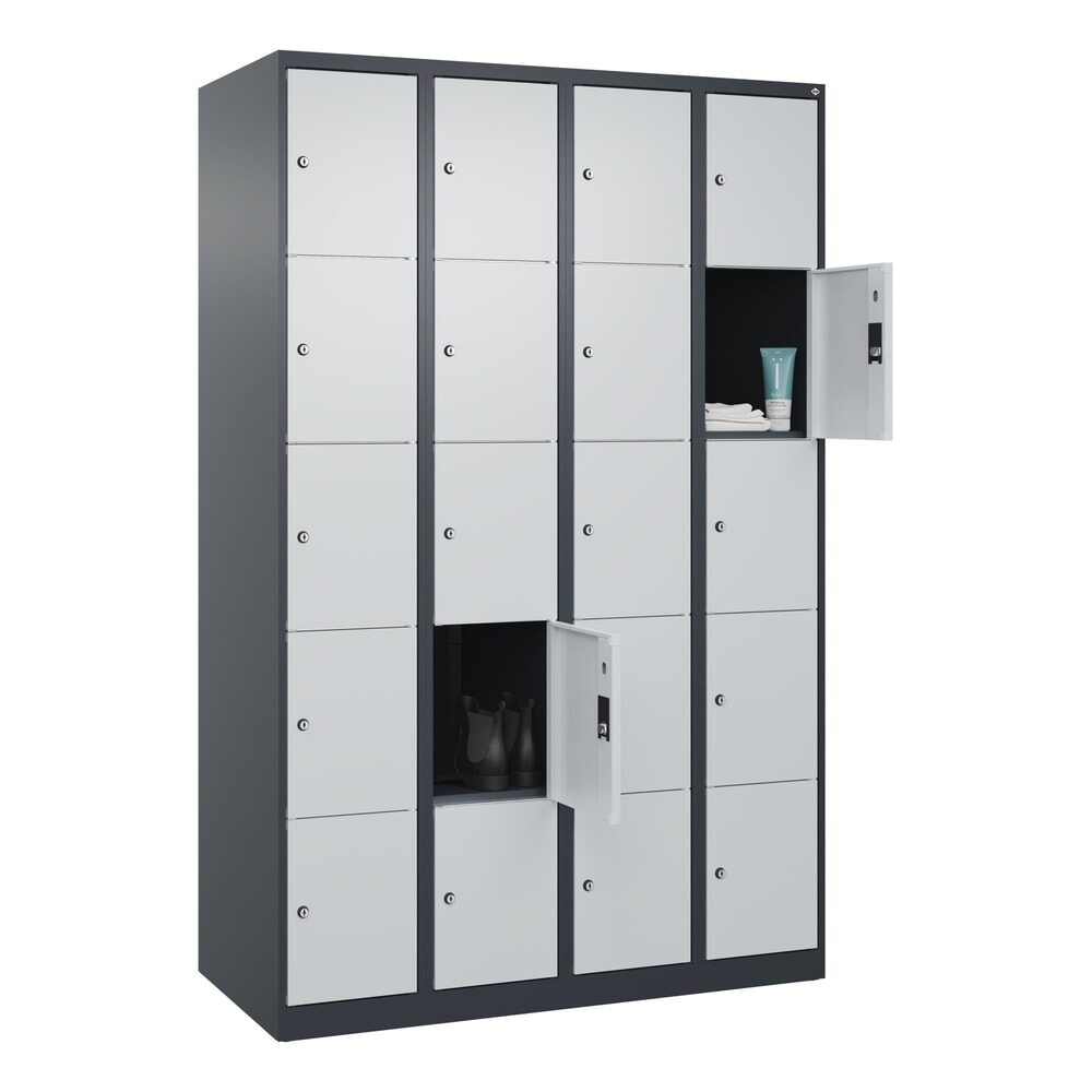N° de l'image du produit 10 : C+P Schließfachschrank Classic PLUS, 4 Abteile, HxBxT 1.850 x 1.200 x 500 mm, anthrazitgrau, lichtgrau, 20 Fächer, Zylinderschloss