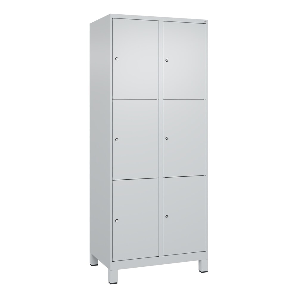 Produktabbildung Nr. 9: C+P Schliessfachschrank Classic PLUS, Füsse, 2 Abteile, HxBxT 1.950 x 800 x 500 mm, lichtgrau, lichtgrau, 6 Fächer, Zylinderschloss