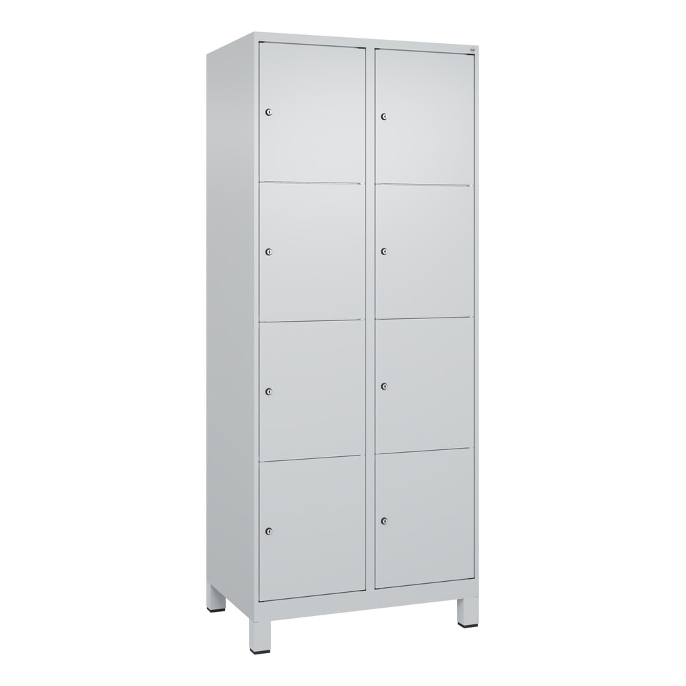 Produktabbildung Nr. 9: C+P Schliessfachschrank Classic PLUS, Füsse, 2 Abteile, HxBxT 1.950 x 800 x 500 mm, lichtgrau, lichtgrau, 8 Fächer, Zylinderschloss