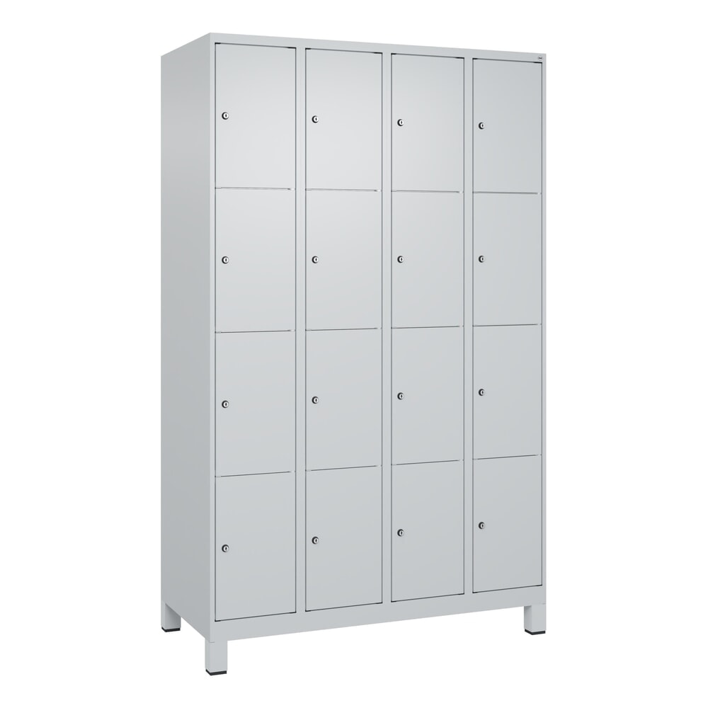 N° de l'image du produit 9 : C+P Schließfachschrank Classic PLUS, Füße, 4 Abteile, HxBxT 1.950 x 1.200 x 500 mm, lichtgrau, lichtgrau, 16 Fächer, Zylinderschloss
