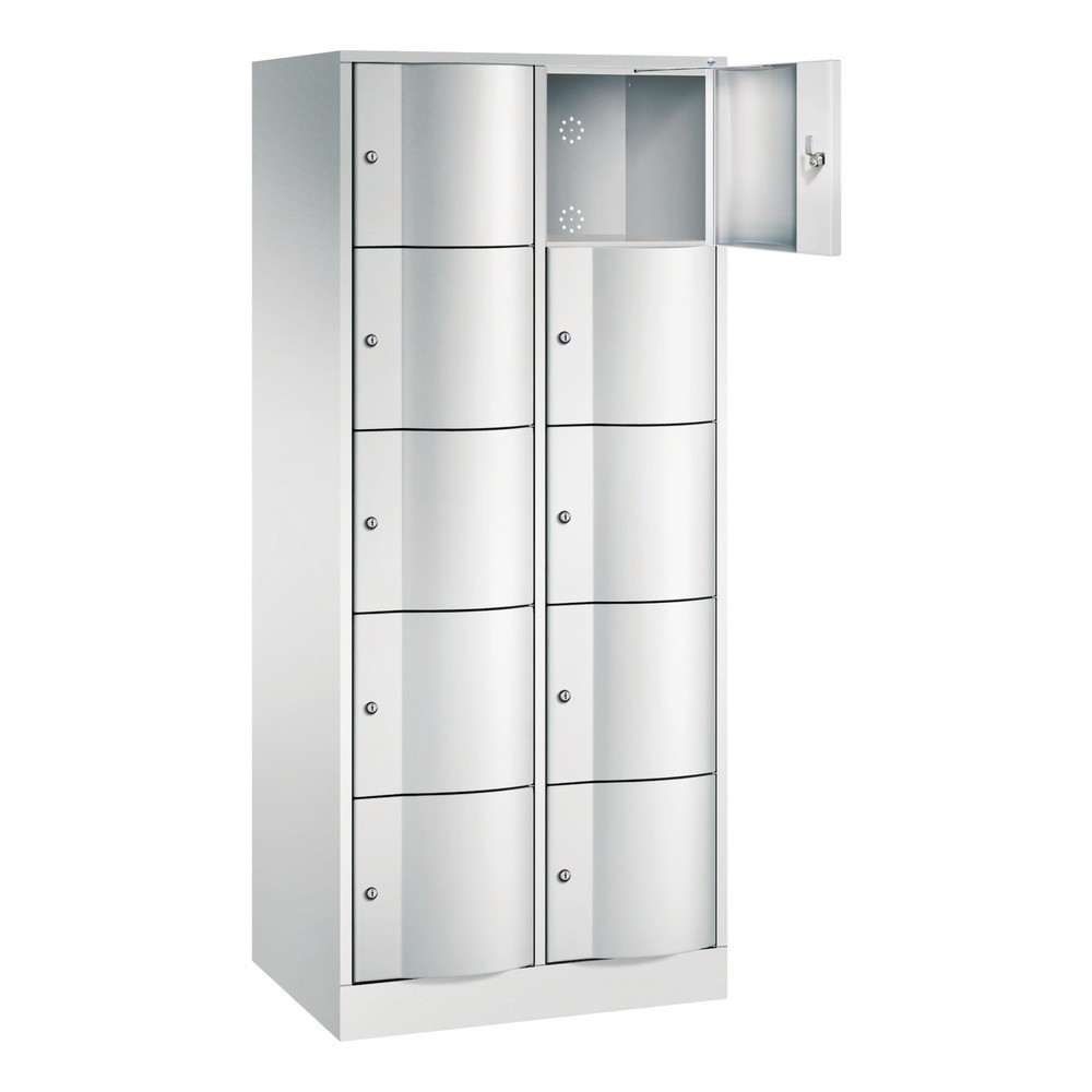 Produktabbildung Nr. 2: C+P Schliessfachschrank mit 'rabaukensicheren' Türen, 2 x 5 Fächer, HxBxT 1.950 x 770 x 540 mm, lichtgrau, lichtgrau