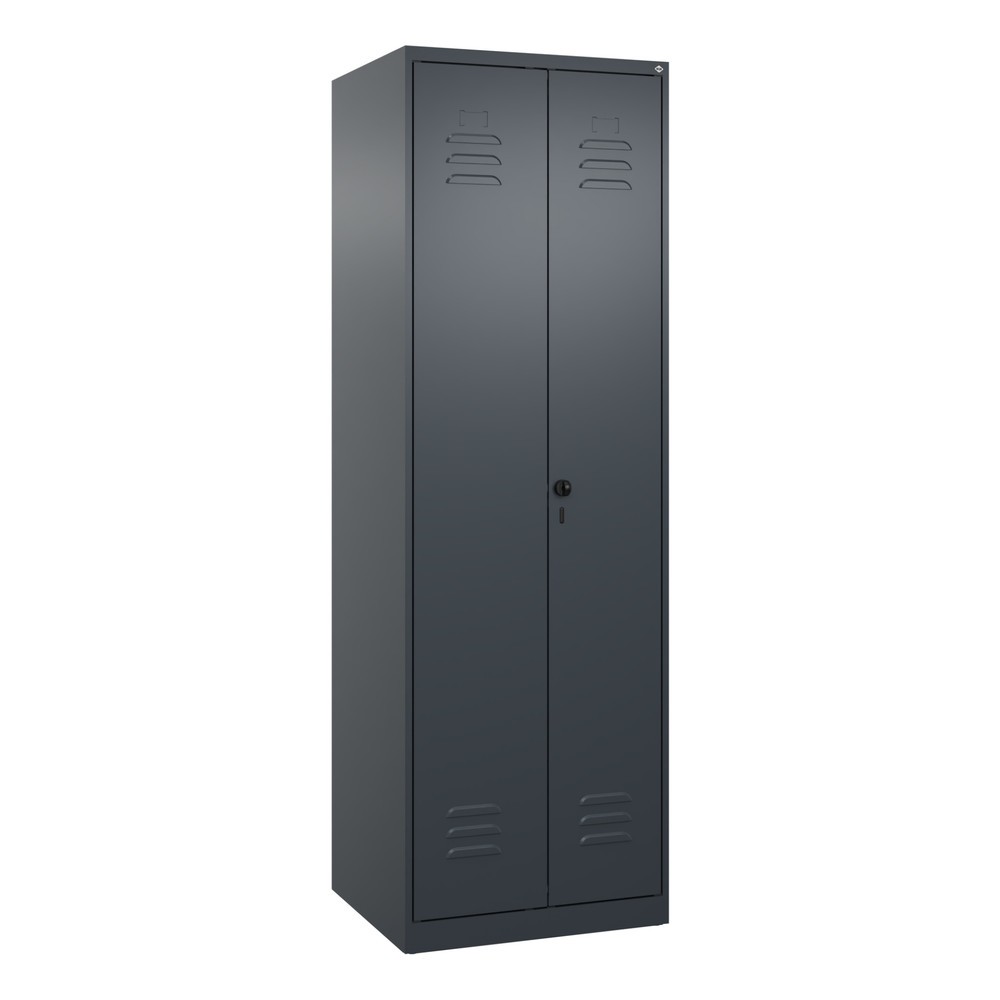 Produktabbildung: C+P Schwarz-Weiss-Spind Classic PLUS, 2 Abteile, HxBxT 1.850 x 600 x 500 mm, anthrazitgrau, anthrazitgrau, für Vorhängeschloss