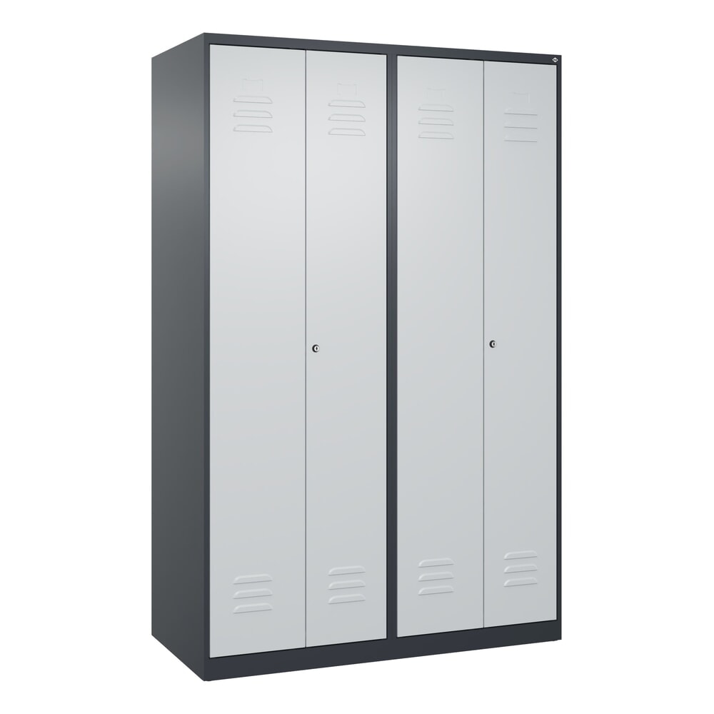Produktabbildung Nr. 9: C+P Schwarz-Weiss-Spind Classic PLUS, 4 Abteile, HxBxT 1.850 x 1.200 x 500 mm, anthrazitgrau, lichtgrau, Zylinderschloss