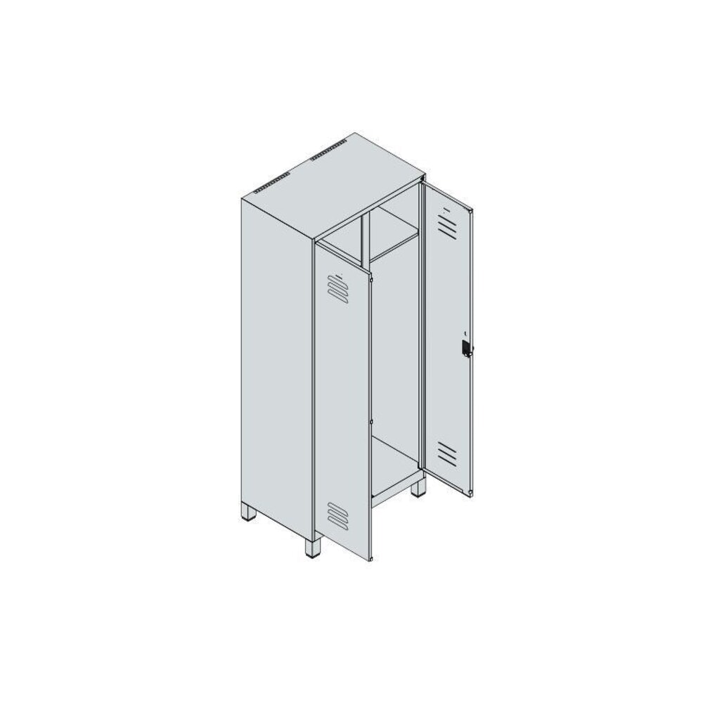 C+P Schwarz-Weiß-Spind Classic PLUS, Füße, 2 Abteile, HxBxT 1.950 x 800 x 500 mm, lichtgrau, lichtblau, Zylinderschloss N° de l'image du produit 8 : C+P Schwarz-Weiß-Spind Classic PLUS, Füße, 2 Abteile, HxBxT 1.950 x 800 x 500 mm, lichtgrau, lichtblau, Zylinderschloss