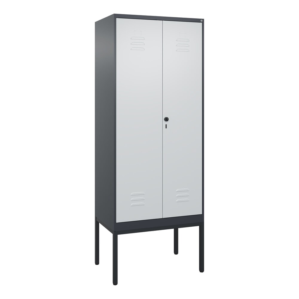Produktabbildung Nr. 9: C+P Schwarz-Weiss-Spind Classic PLUS, Gestell, 2 Abteile, HxBxT 2.120 x 800 x 500 mm, anthrazitgrau, lichtgrau, für Vorhängeschloss