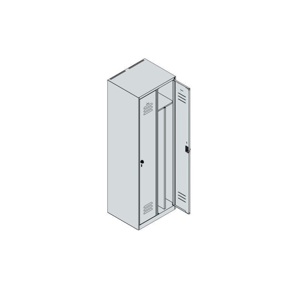 C+P Spind Classic PLUS, 2 Abteile, HxBxT 1.850 x 600 x 500 mm, lichtgrau, enzianblau, Zylinderschloss, mit Mitteltrennwand N° de l'image du produit 8 : C+P Spind Classic PLUS, 2 Abteile, HxBxT 1.850 x 600 x 500 mm, lichtgrau, enzianblau, Zylinderschloss, mit Mitteltrennwand
