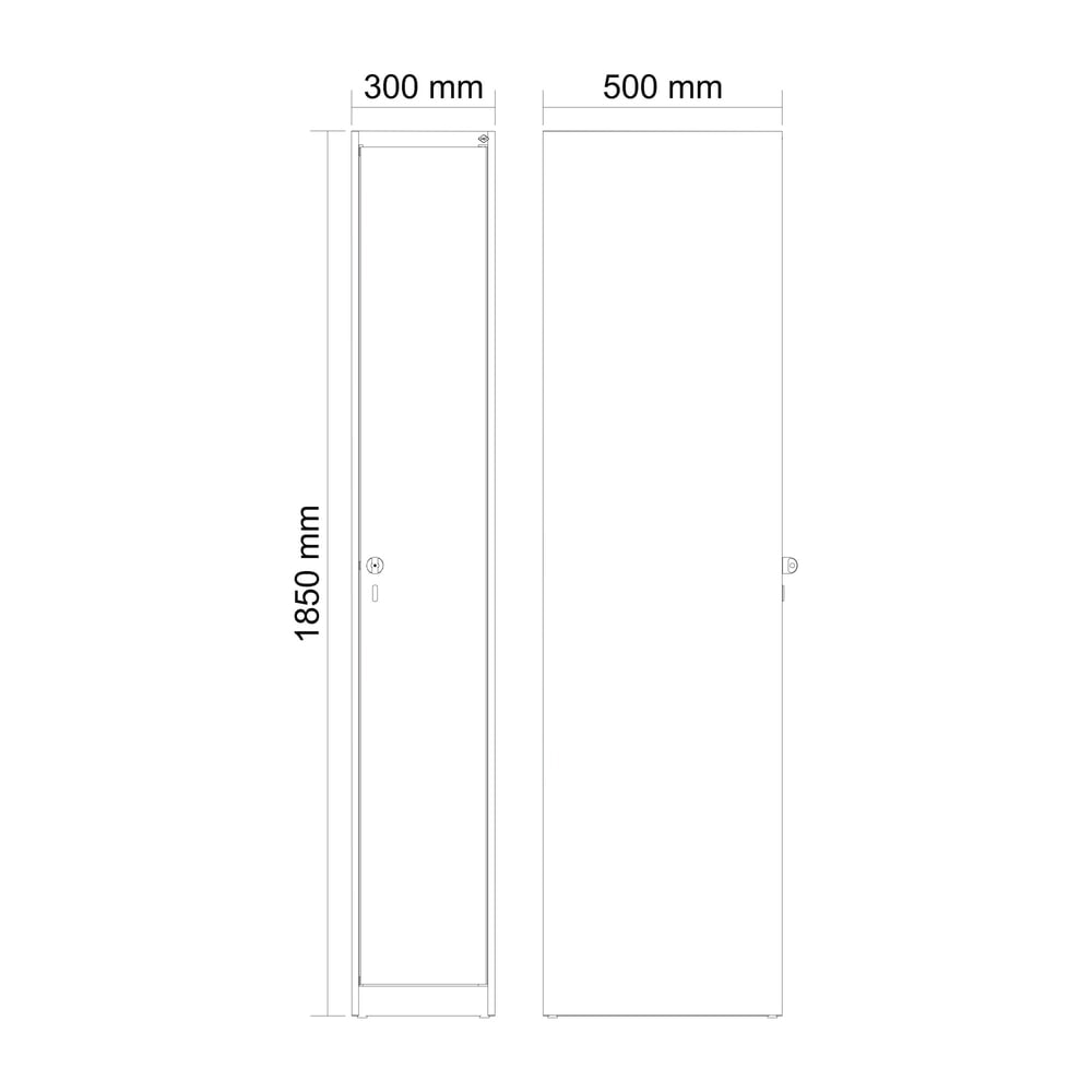 N° de l'image du produit 7 : C+P Spind Classic PLUS, 1 Abteil, HxBxT 1.850 x 300 x 500 mm, lichtgrau, enzianblau, für Vorhängeschloss, ohne Mitteltrennwand