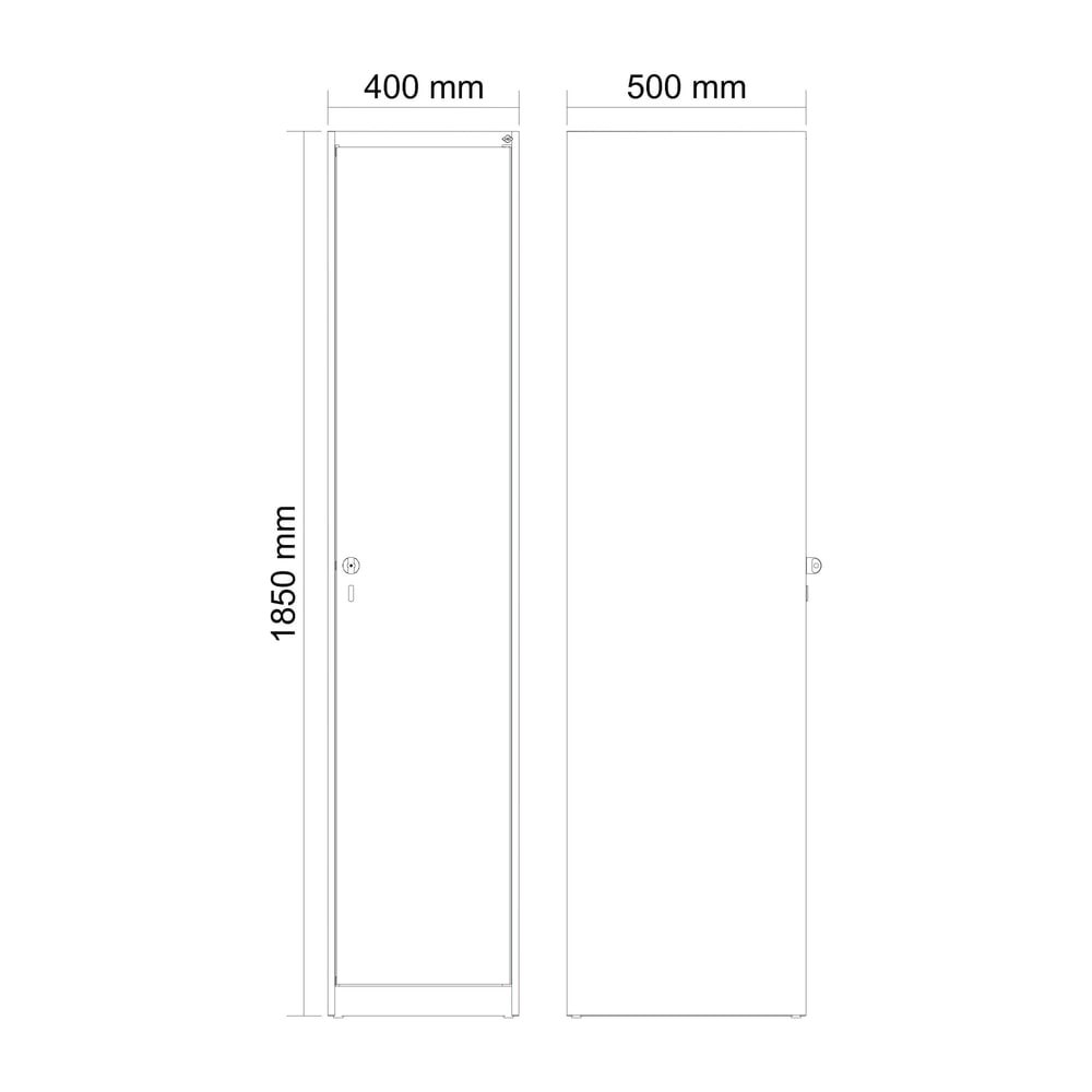 C+P Spind Classic PLUS, 1 Abteil, HxBxT 1.850 x 400 x 500 mm, lichtgrau, rubinrot, Zylinderschloss, ohne Mitteltrennwand Produktabbildung Nr. 8: C+P Spind Classic PLUS, 1 Abteil, HxBxT 1.850 x 400 x 500 mm, lichtgrau, rubinrot, Zylinderschloss, ohne Mitteltrennwand