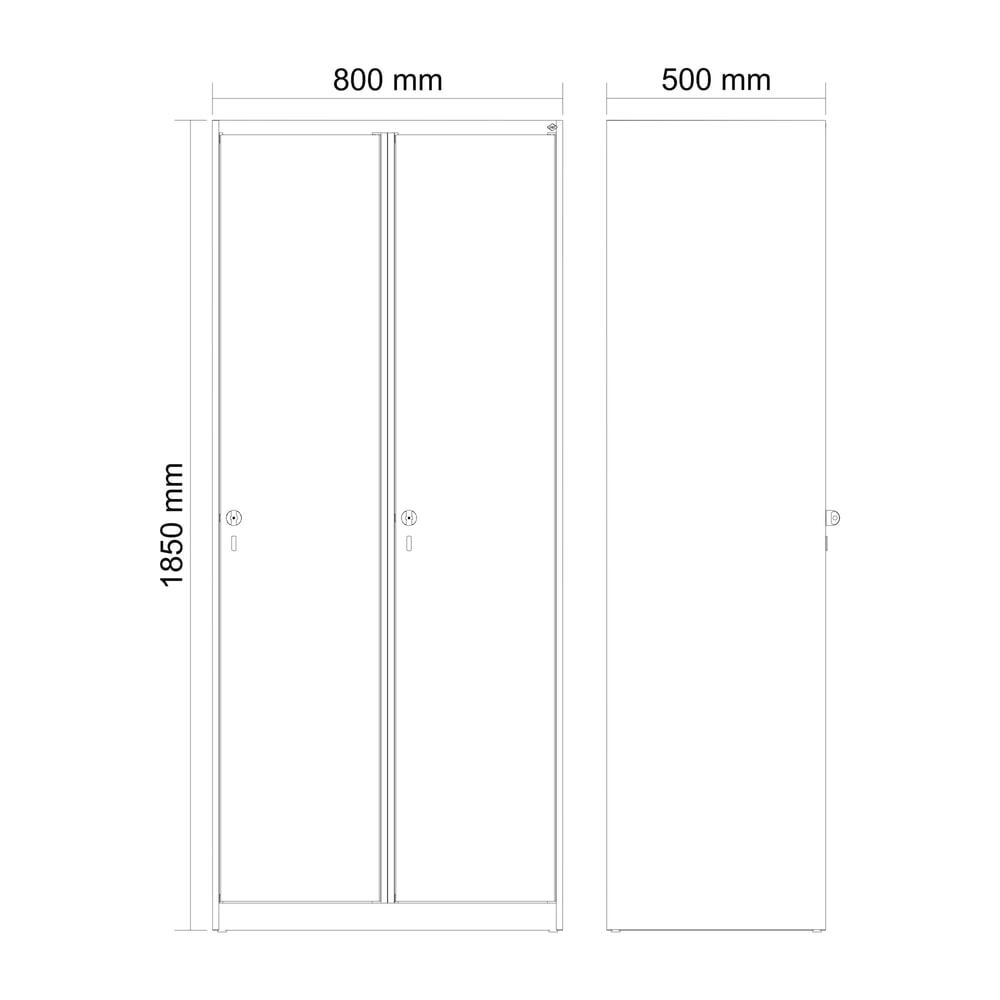 N° de l'image du produit 7 : C+P Spind Classic PLUS, 2 Abteile, HxBxT 1.850 x 800 x 500 mm, lichtgrau, clowngrün, für Vorhängeschloss, ohne Mitteltrennwand
