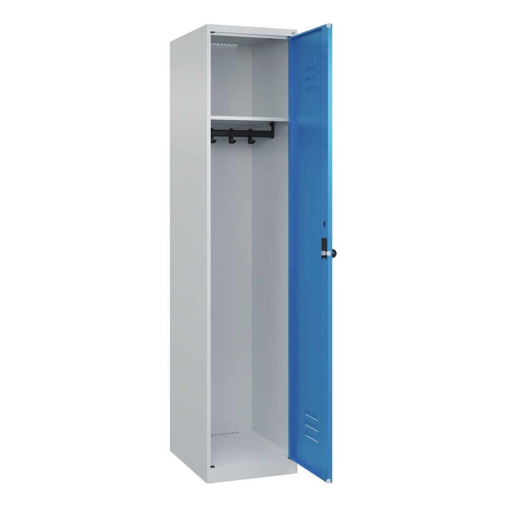 Illustration du produit: C+P Spind Classic PLUS, 1 Abteil, HxBxT 1.850 x 400 x 500 mm, lichtgrau, lichtblau, für Vorhängeschloss, ohne Mitteltrennwand