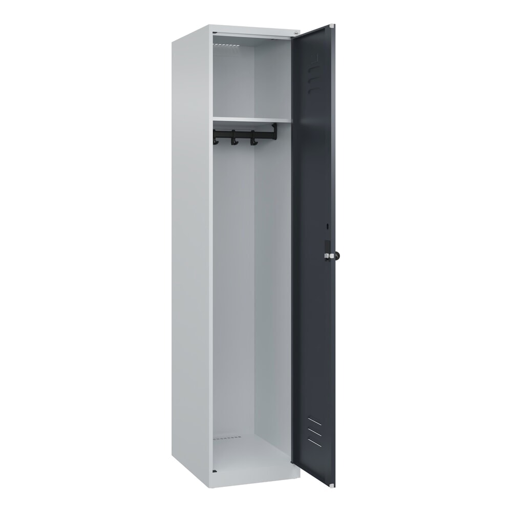 Illustration du produit: C+P Spind Classic PLUS, 1 Abteil, HxBxT 1.850 x 400 x 500 mm, lichtgrau, anthrazitgrau, für Vorhängeschloss, ohne Mitteltrennwand