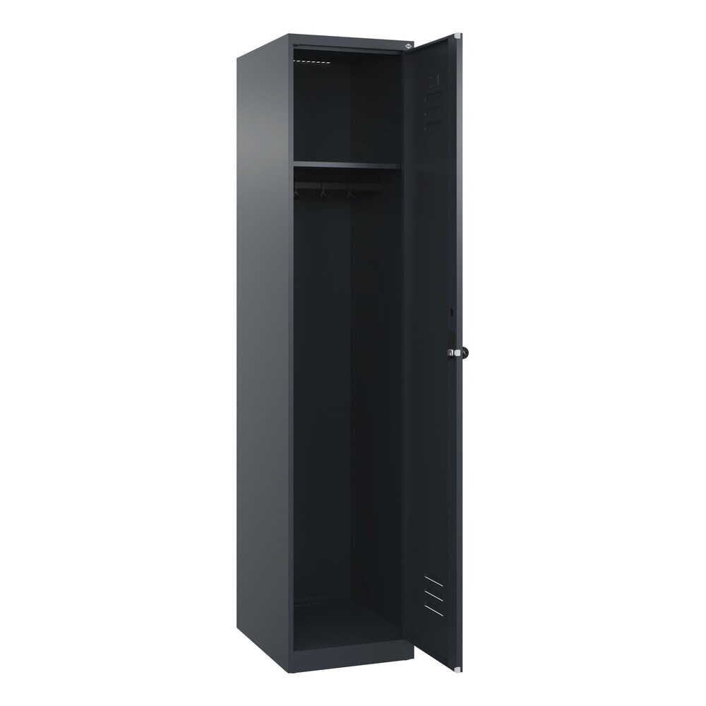 Illustration du produit: C+P Spind Classic PLUS, 1 Abteil, HxBxT 1.850 x 400 x 500 mm, anthrazitgrau, anthrazitgrau, für Vorhängeschloss, ohne Mitteltrennwand