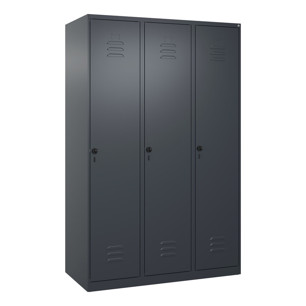 N° de l'image du produit 9 : C+P Spind Classic PLUS, 3 Abteile, HxBxT 1.850 x 1.200 x 500 mm, anthrazitgrau, anthrazitgrau, für Vorhängeschloss, ohne Mitteltrennwand