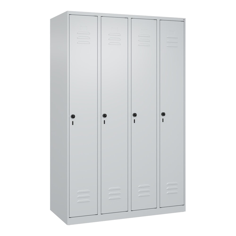Produktabbildung Nr. 9: C+P Spind Classic PLUS, 4 Abteile, HxBxT 1.850 x 1.200 x 500 mm, lichtgrau, lichtgrau, für Vorhängeschloss, ohne Mitteltrennwand