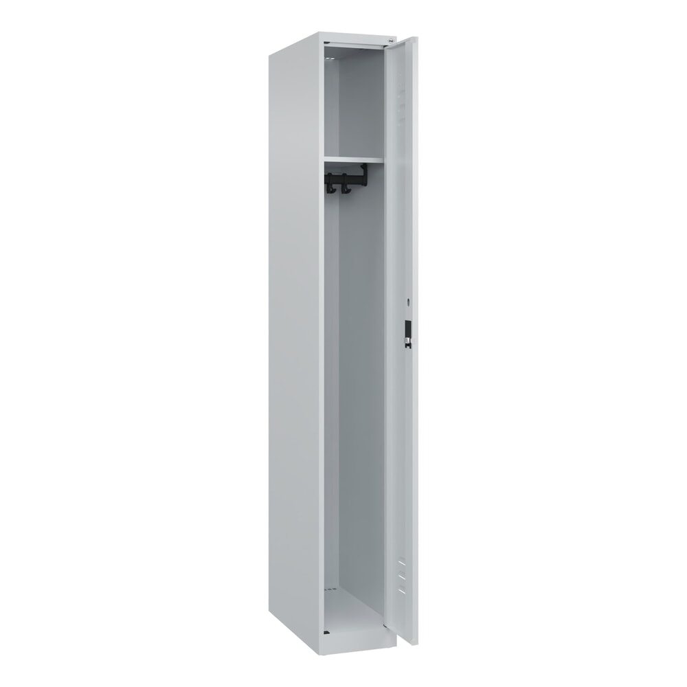 Produktabbildung: C+P Spind Classic PLUS, 1 Abteil, HxBxT 1.850 x 250 x 500 mm, lichtgrau, lichtgrau, Zylinderschloss, ohne Mitteltrennwand