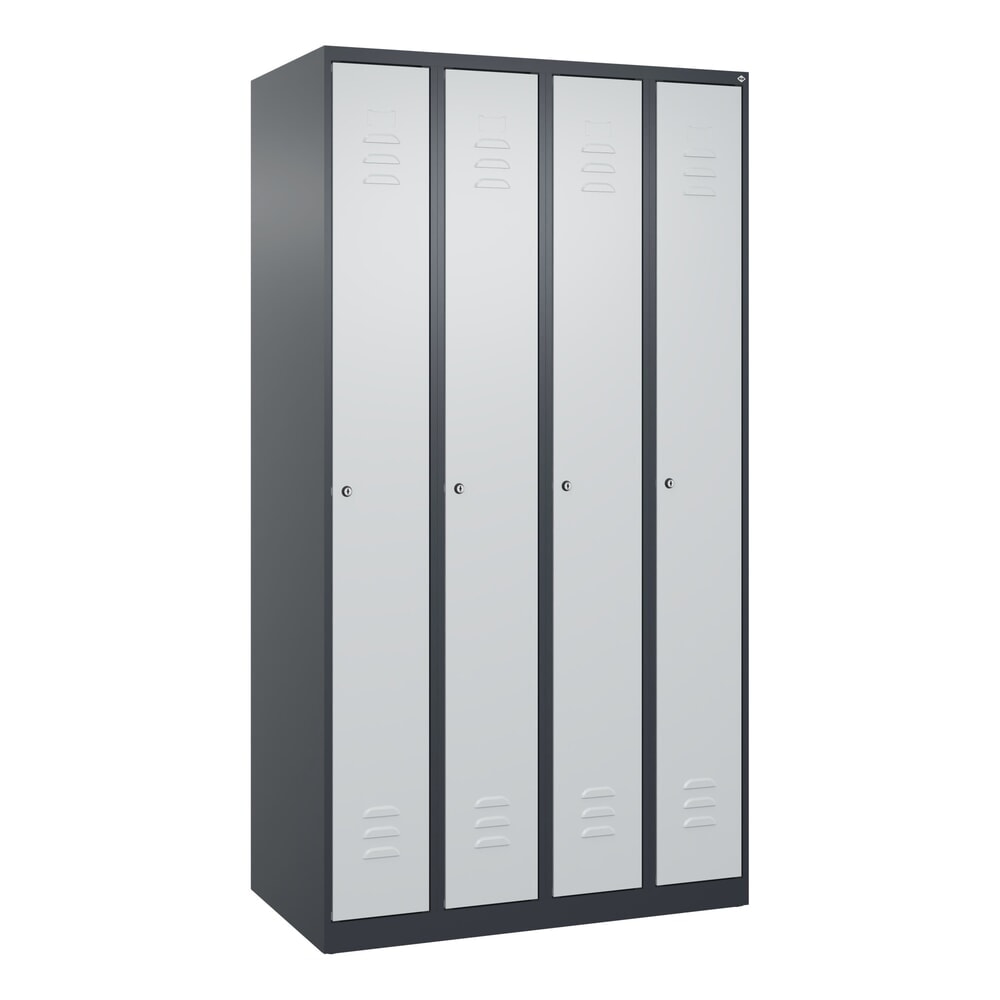 C+P Spind Classic PLUS, 4 Abteile, HxBxT 1.850 x 1.000 x 500 mm, anthrazitgrau, lichtgrau, Zylinderschloss, ohne Mitteltrennwand Produktabbildung Nr. 8: C+P Spind Classic PLUS, 4 Abteile, HxBxT 1.850 x 1.000 x 500 mm, anthrazitgrau, lichtgrau, Zylinderschloss, ohne Mitteltrennwand