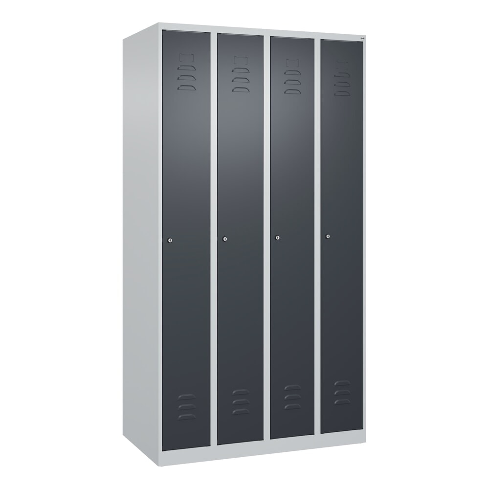 C+P Spind Classic PLUS, 4 Abteile, HxBxT 1.850 x 1.000 x 500 mm, lichtgrau, anthrazitgrau, Zylinderschloss, ohne Mitteltrennwand Produktabbildung Nr. 9: C+P Spind Classic PLUS, 4 Abteile, HxBxT 1.850 x 1.000 x 500 mm, lichtgrau, anthrazitgrau, Zylinderschloss, ohne Mitteltrennwand