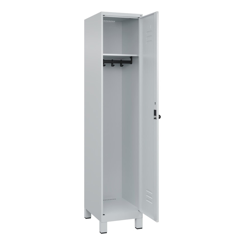 C+P Spind Classic PLUS, Füße, 1 Abteil, HxBxT 1.950 x 400 x 500 mm, lichtgrau, lichtgrau, für Vorhängeschloss, ohne Mitteltrennwand N° de l'image du produit 1 : C+P Spind Classic PLUS, Füße, 1 Abteil, HxBxT 1.950 x 400 x 500 mm, lichtgrau, lichtgrau, für Vorhängeschloss, ohne Mitteltrennwand