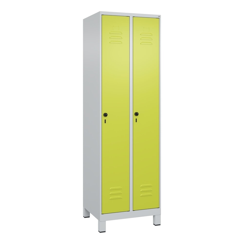 C+P Spind Classic PLUS, Füsse, 2 Abteile, HxBxT 1.950 x 600 x 500 mm, lichtgrau, clowngrün, für Vorhängeschloss, ohne Mitteltrennwand Produktabbildung Nr. 9: C+P Spind Classic PLUS, Füsse, 2 Abteile, HxBxT 1.950 x 600 x 500 mm, lichtgrau, clowngrün, für Vorhängeschloss, ohne Mitteltrennwand